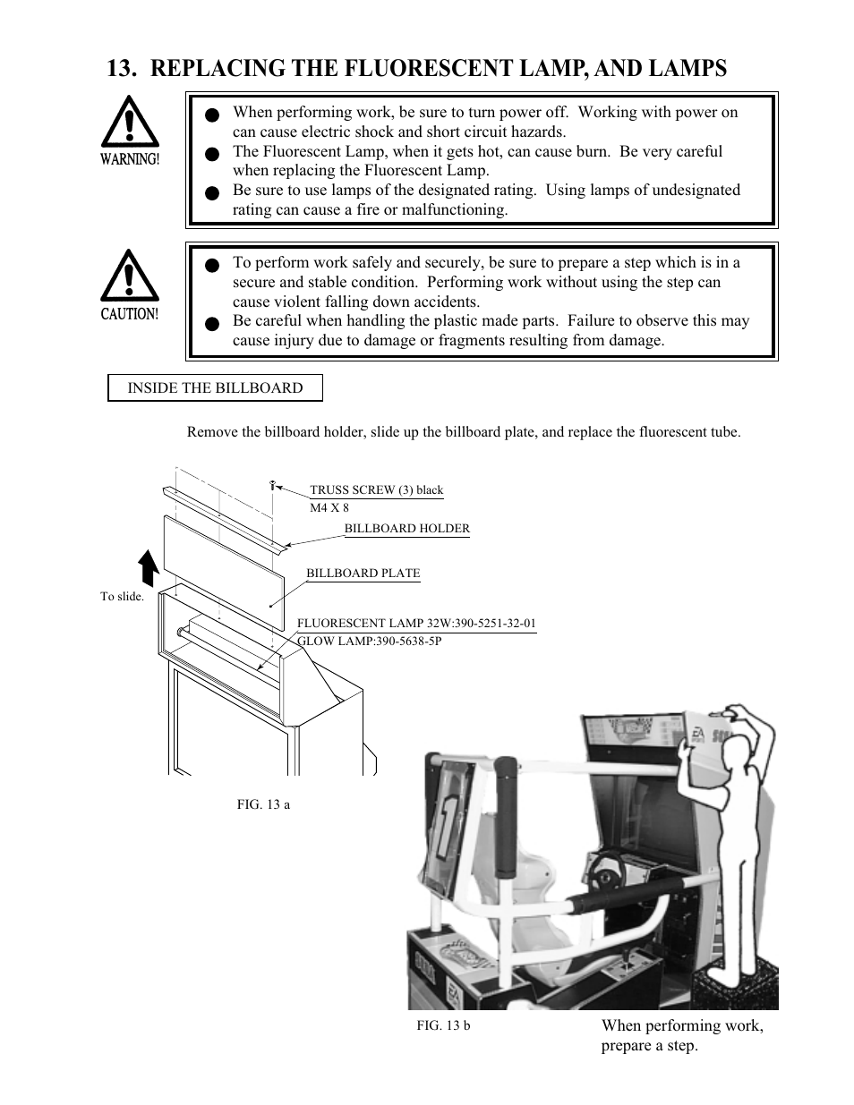 Replacing the fluorescent lamp, and lamps | Sega 999-1108 User Manual | Page 74 / 118