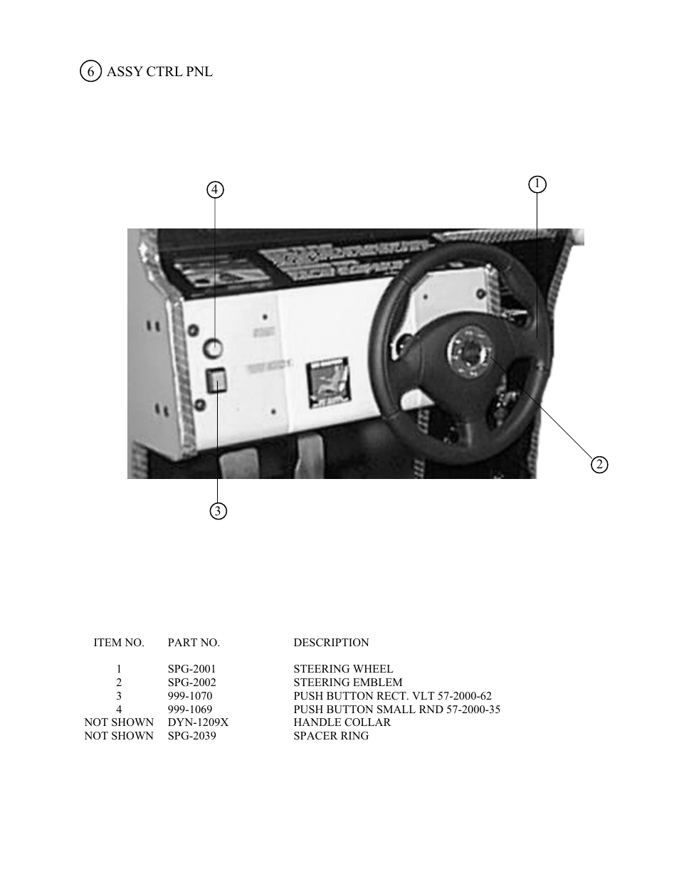 6 assy ctrl pnl | Sega 999-1108 User Manual | Page 98 / 118