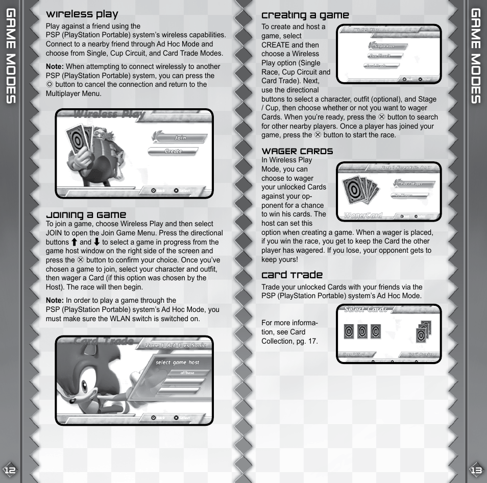 Game mo des game mo des | Sega Sonic Rivals ULUS 10195 User Manual | Page 8 / 13