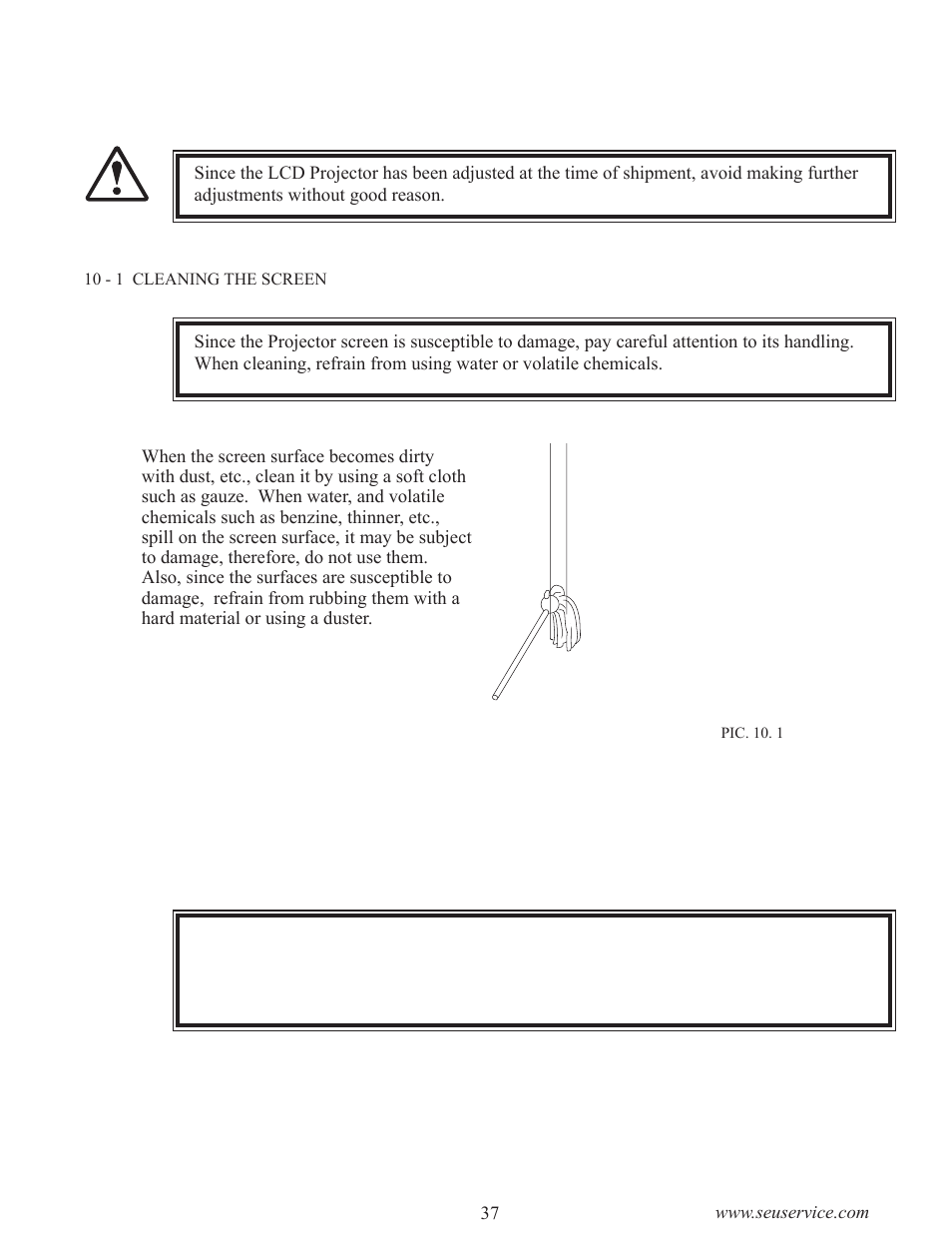 Caution, Lcd projector | Sega LTM170E6-L04 User Manual | Page 45 / 66