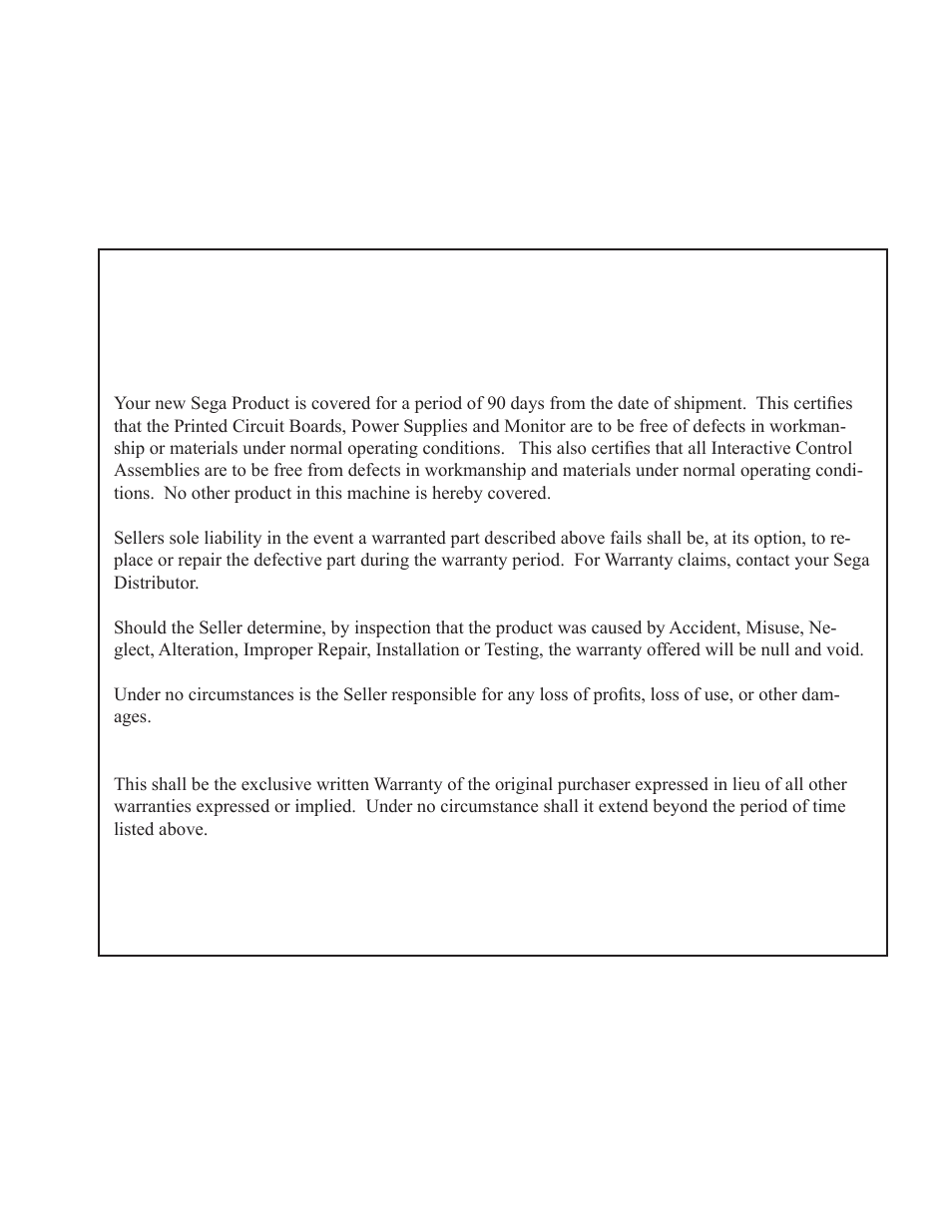 Warranty | Sega LTM170E6-L04 User Manual | Page 65 / 66