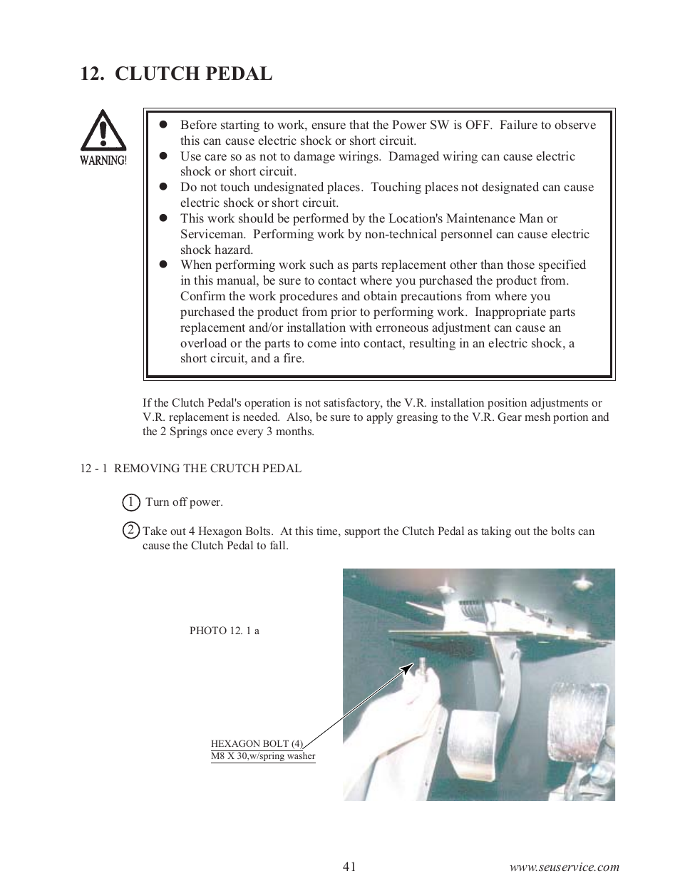 Clutch pedal | Sega type twin F355 User Manual | Page 48 / 153