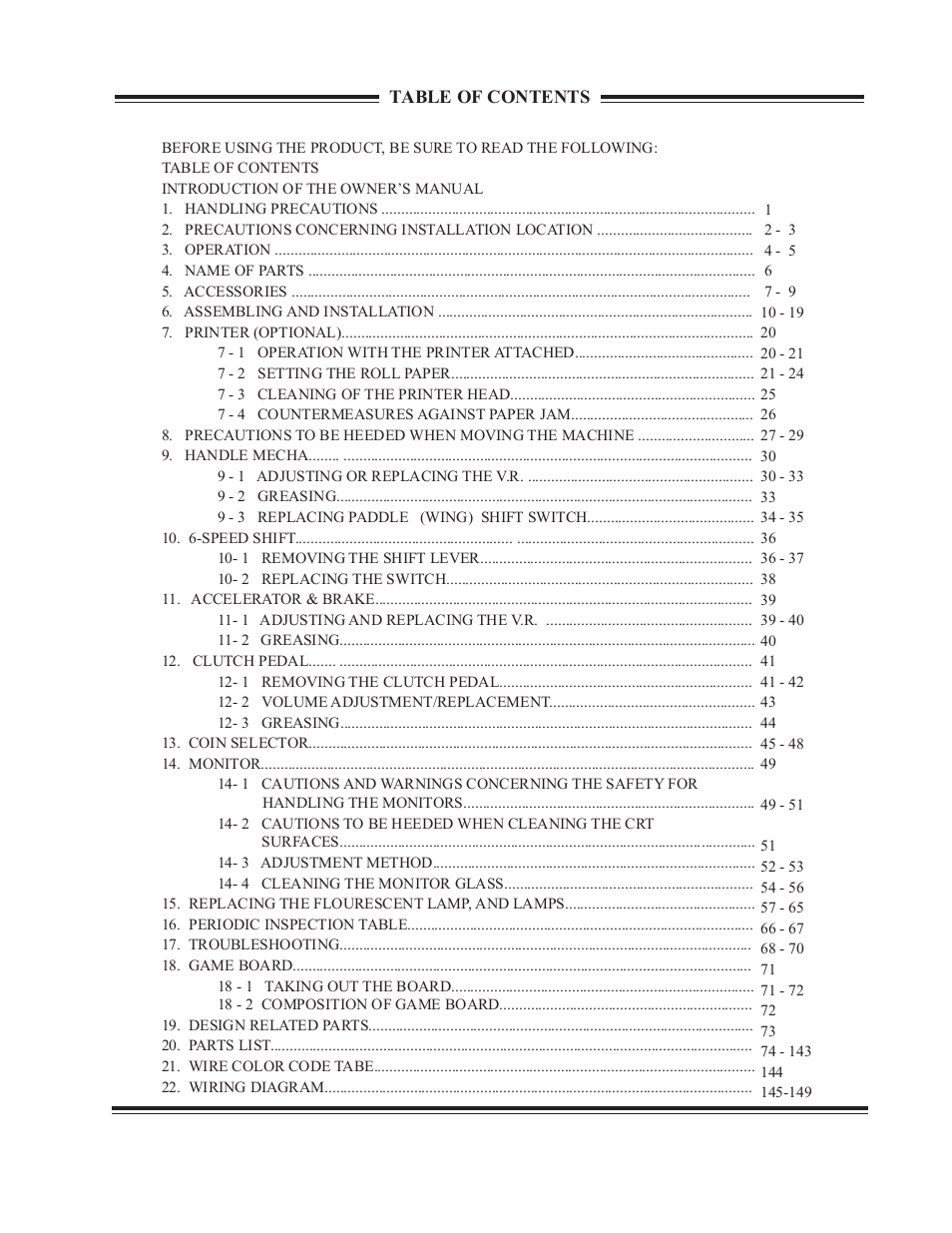 Sega type twin F355 User Manual | Page 5 / 153