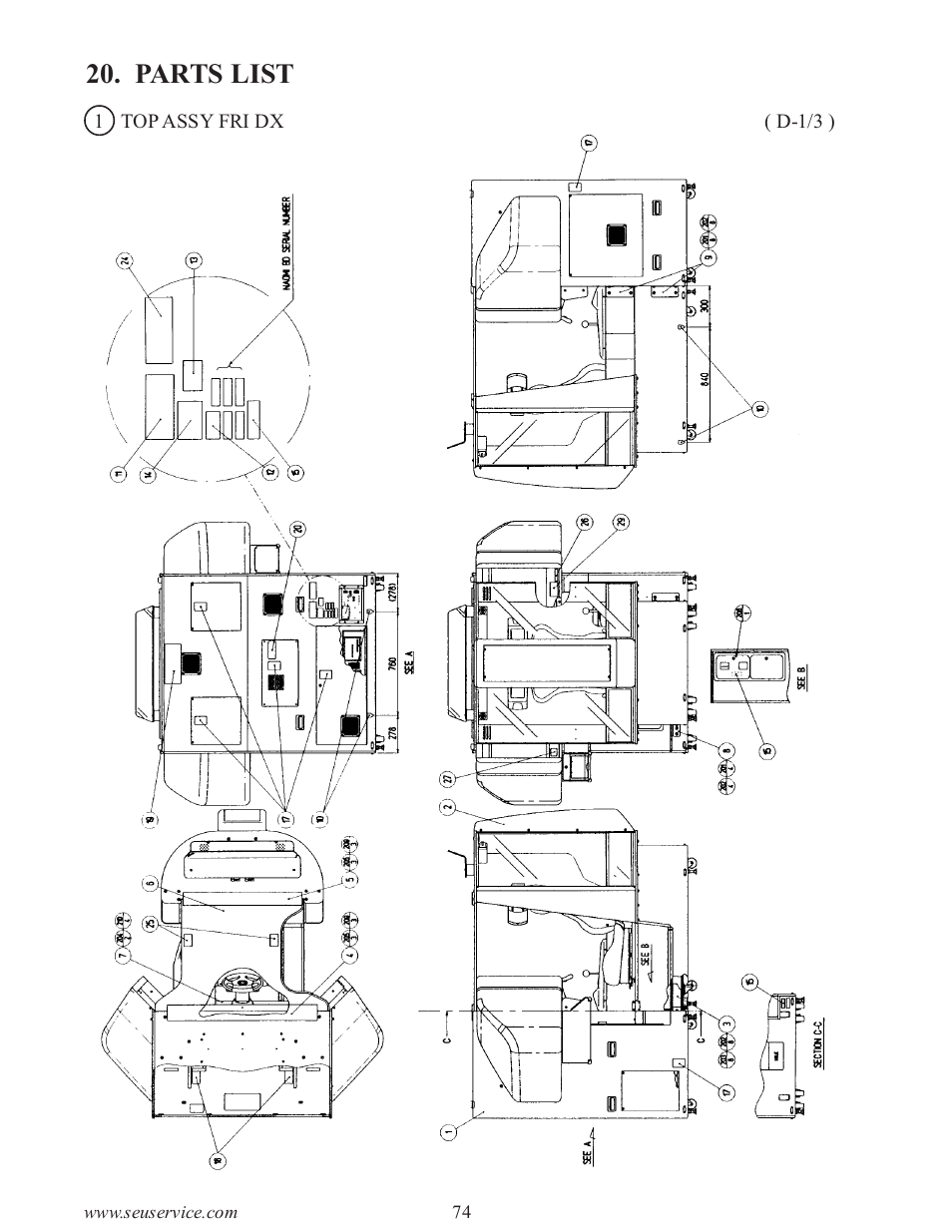 Parts list | Sega type twin F355 User Manual | Page 81 / 153