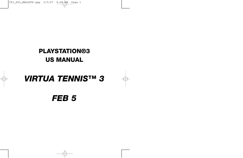 Sega VirtuaTennis 3 061213 User Manual | 16 pages