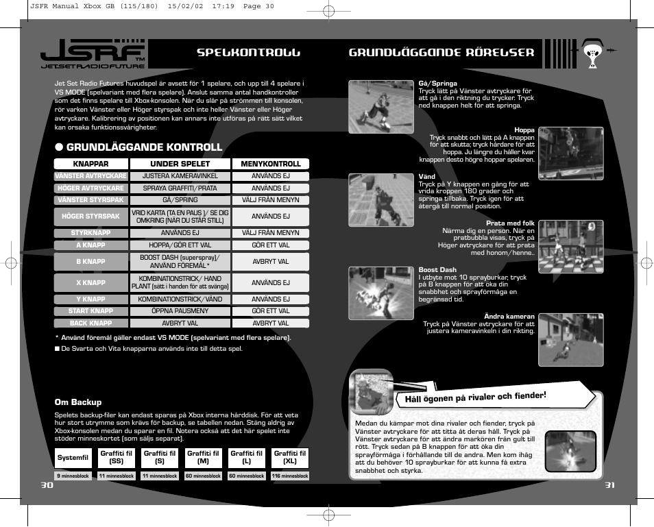 Grundläggande kontroll spelkontroll, Grundläggande rörelser | Sega IG02401E User Manual | Page 18 / 26