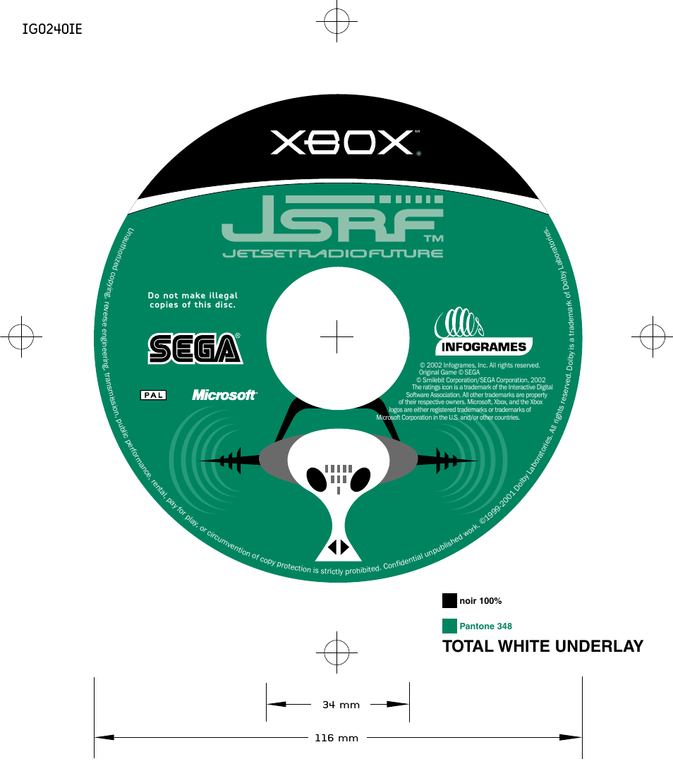 Total white underlay, Ig0240ie | Sega IG02401E User Manual | Page 26 / 26