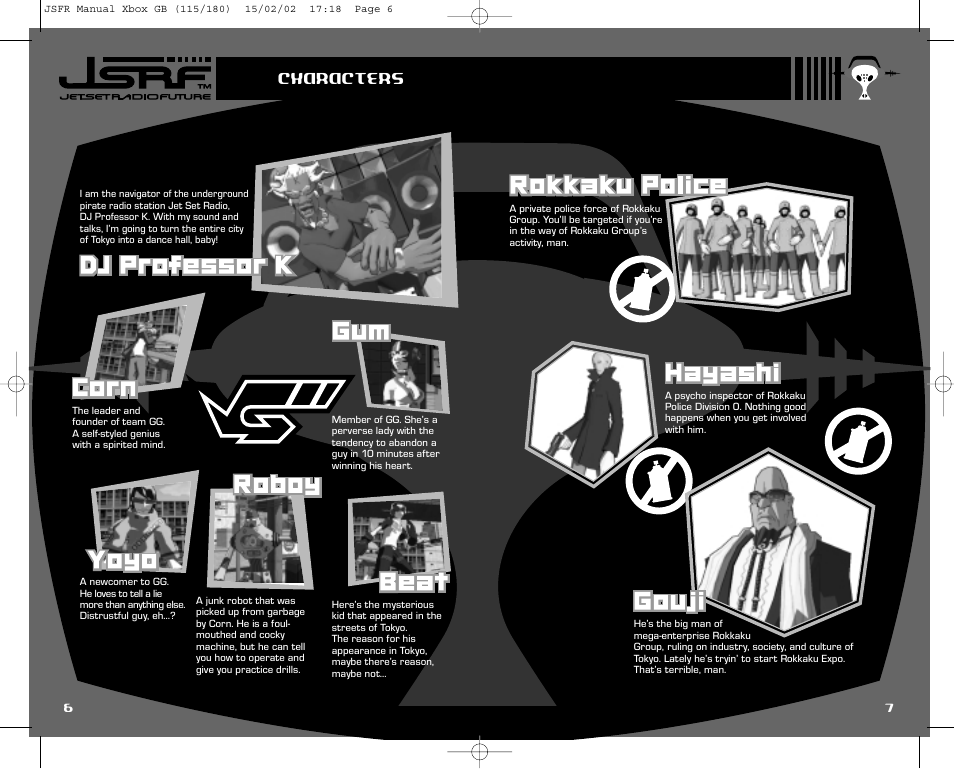 Characters | Sega IG02401E User Manual | Page 6 / 26