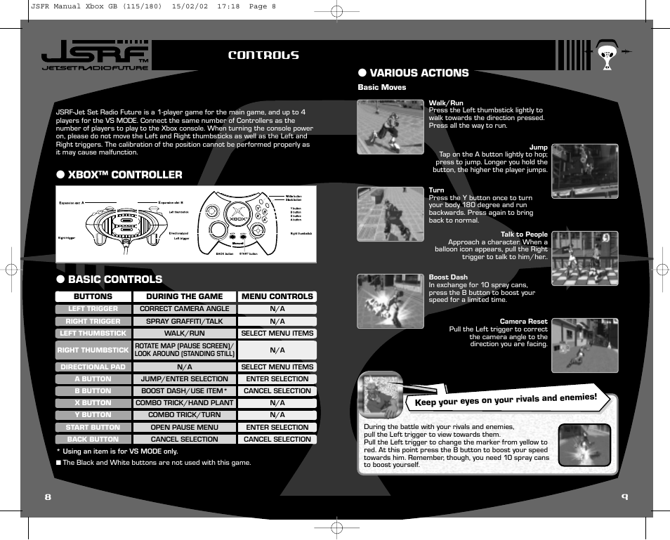 Various actions, Xbox™ controller, Basic controls controls | Sega IG02401E User Manual | Page 7 / 26