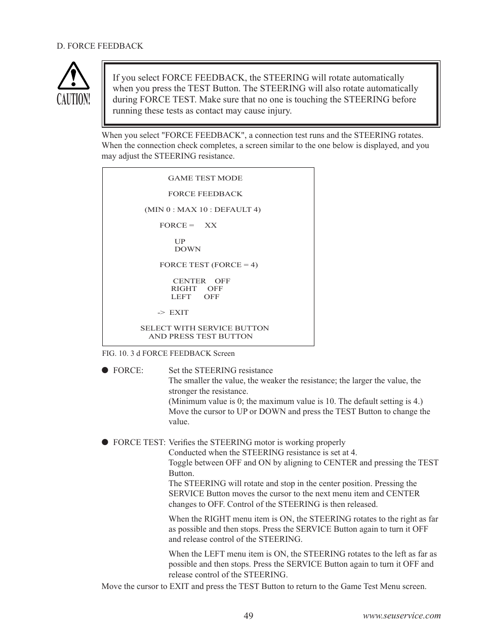 Caution | Sega INITIAL "D" TYPE TWIN. User Manual | Page 57 / 124