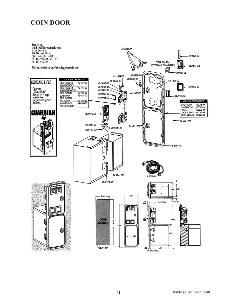 Coin door | Sega INITIAL "D" TYPE TWIN. User Manual | Page 79 / 124