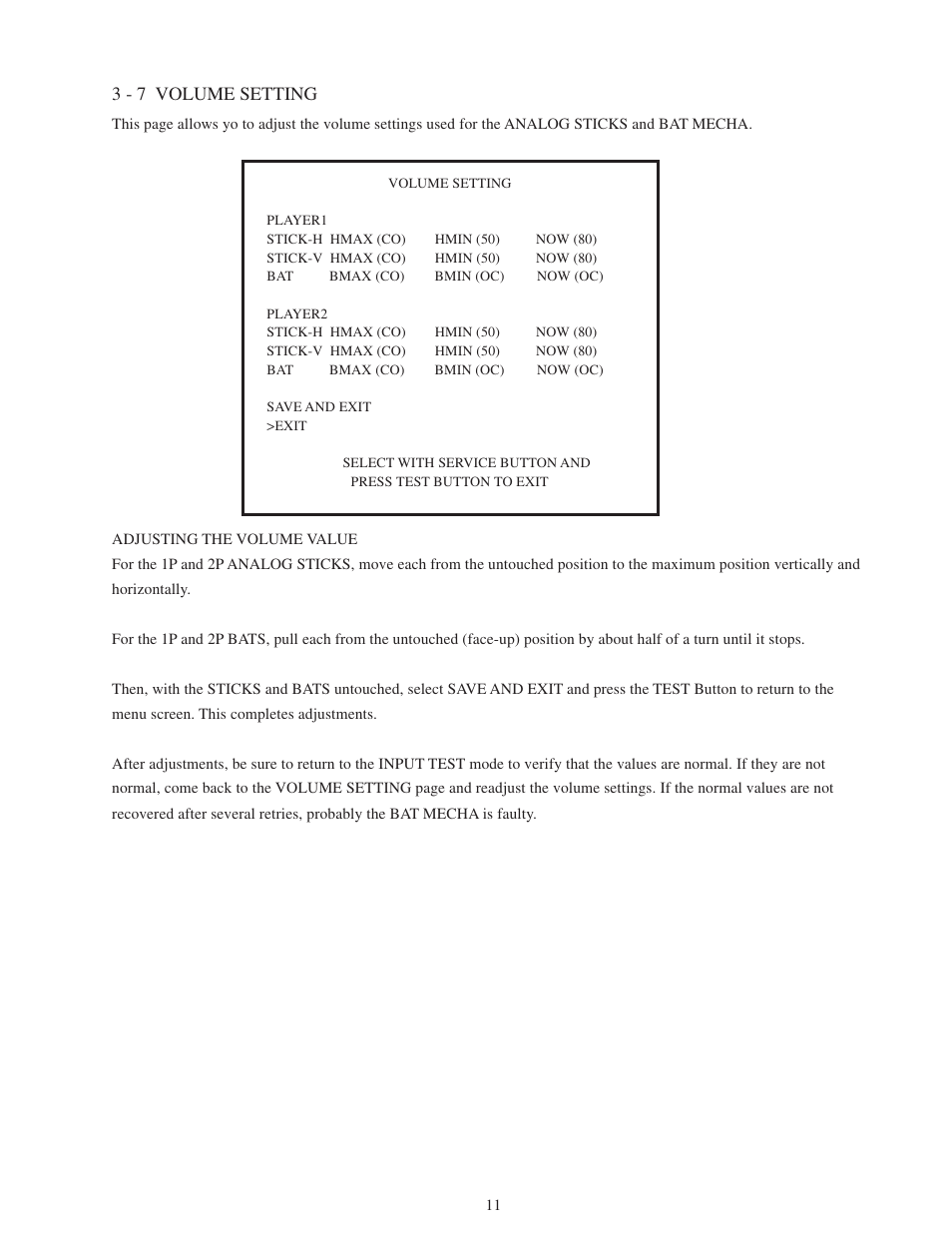 3 - 7 volume setting | Sega WORLD SERIES '99 User Manual | Page 14 / 25