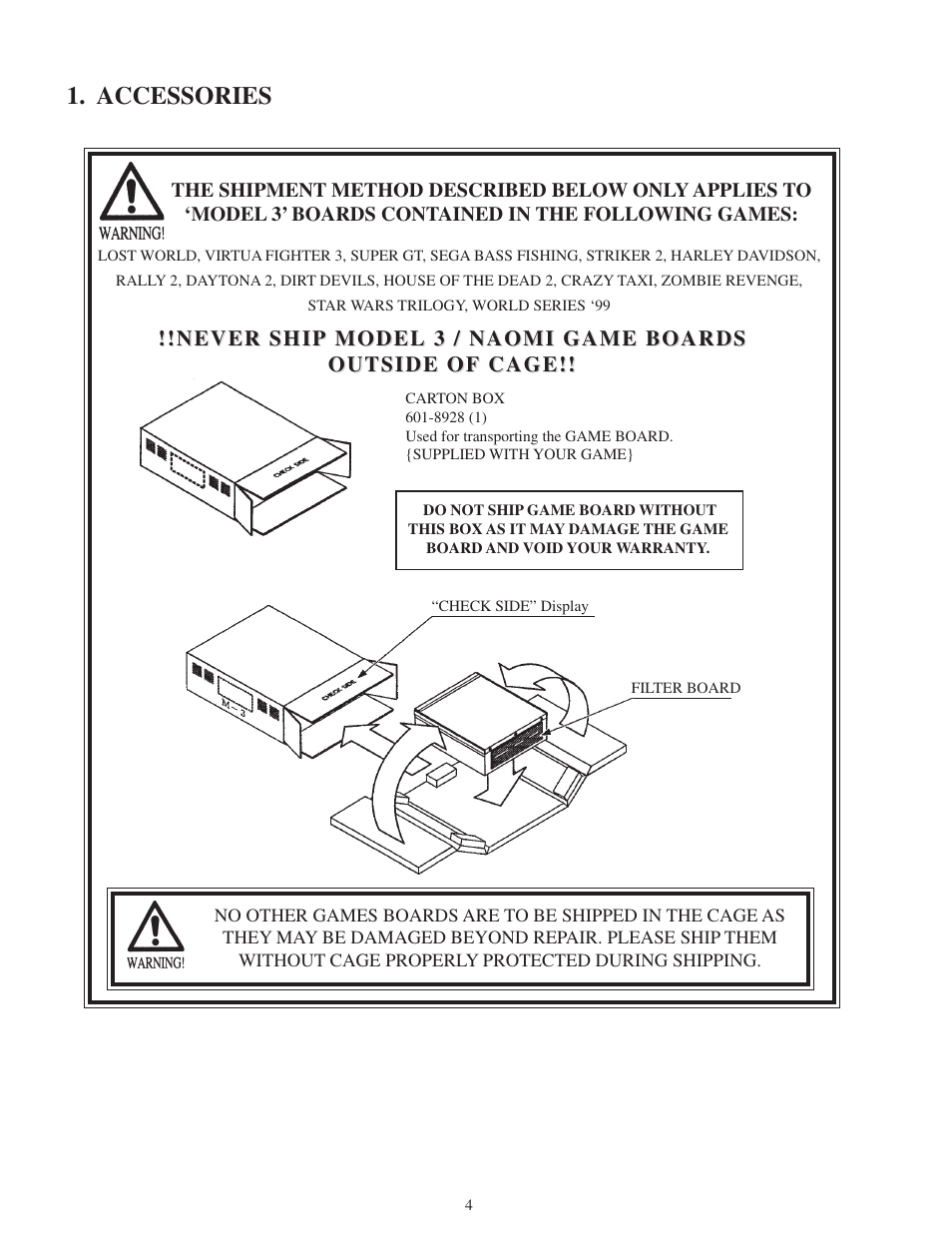 Accessories | Sega WORLD SERIES '99 User Manual | Page 7 / 25