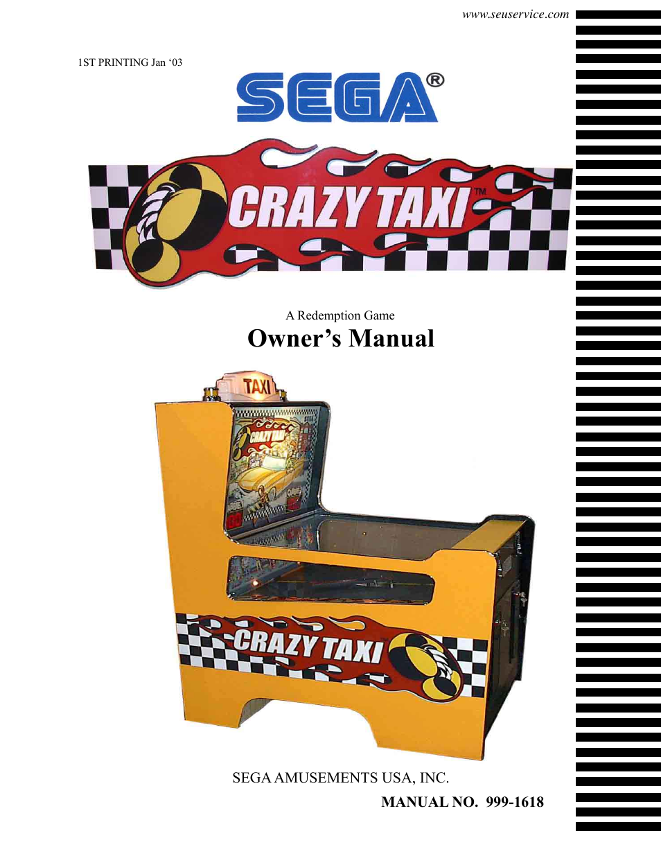 Sega CRAZY TAXI 999-1618 User Manual | 46 pages