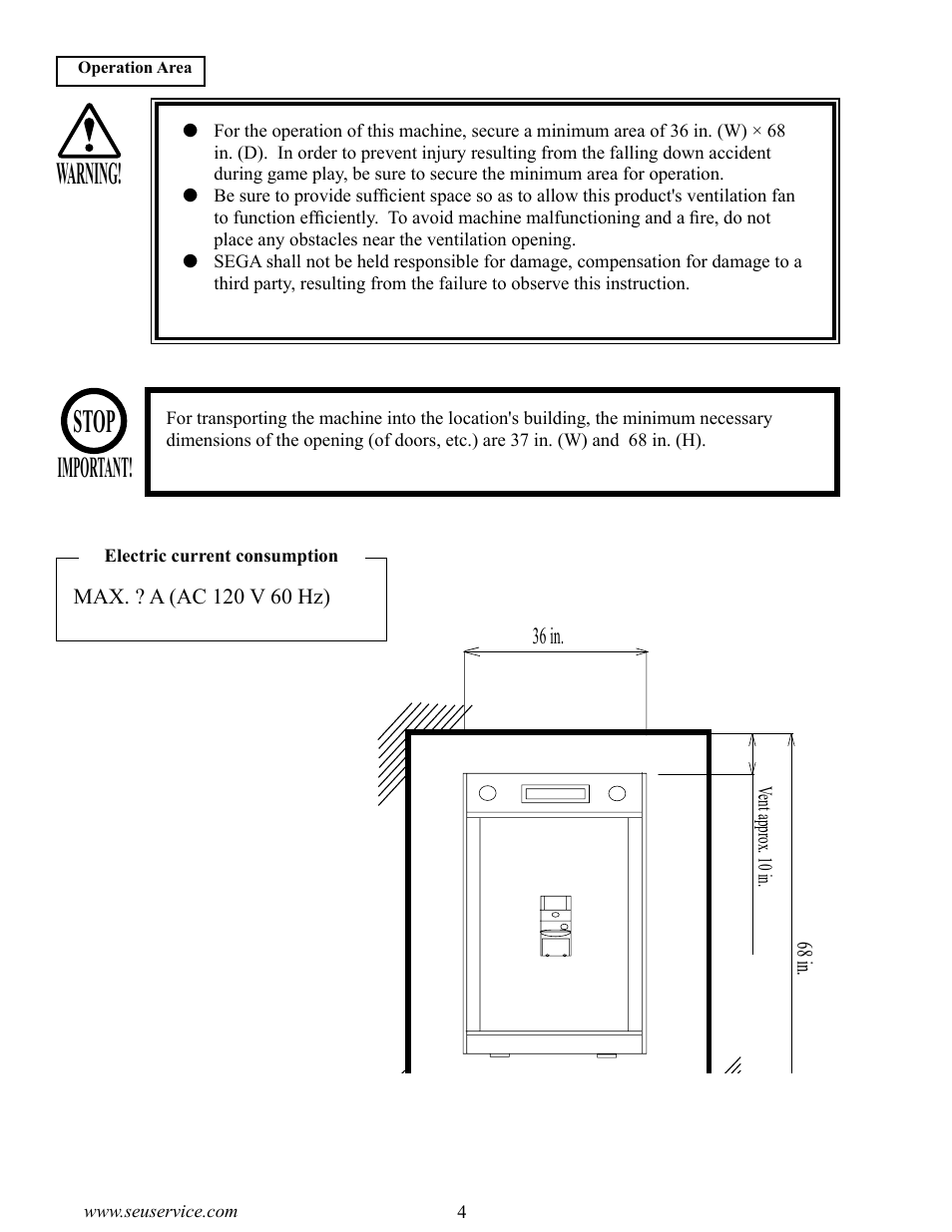 Stop, Warning, Important | Sega CRAZY TAXI 999-1618 User Manual | Page 12 / 46