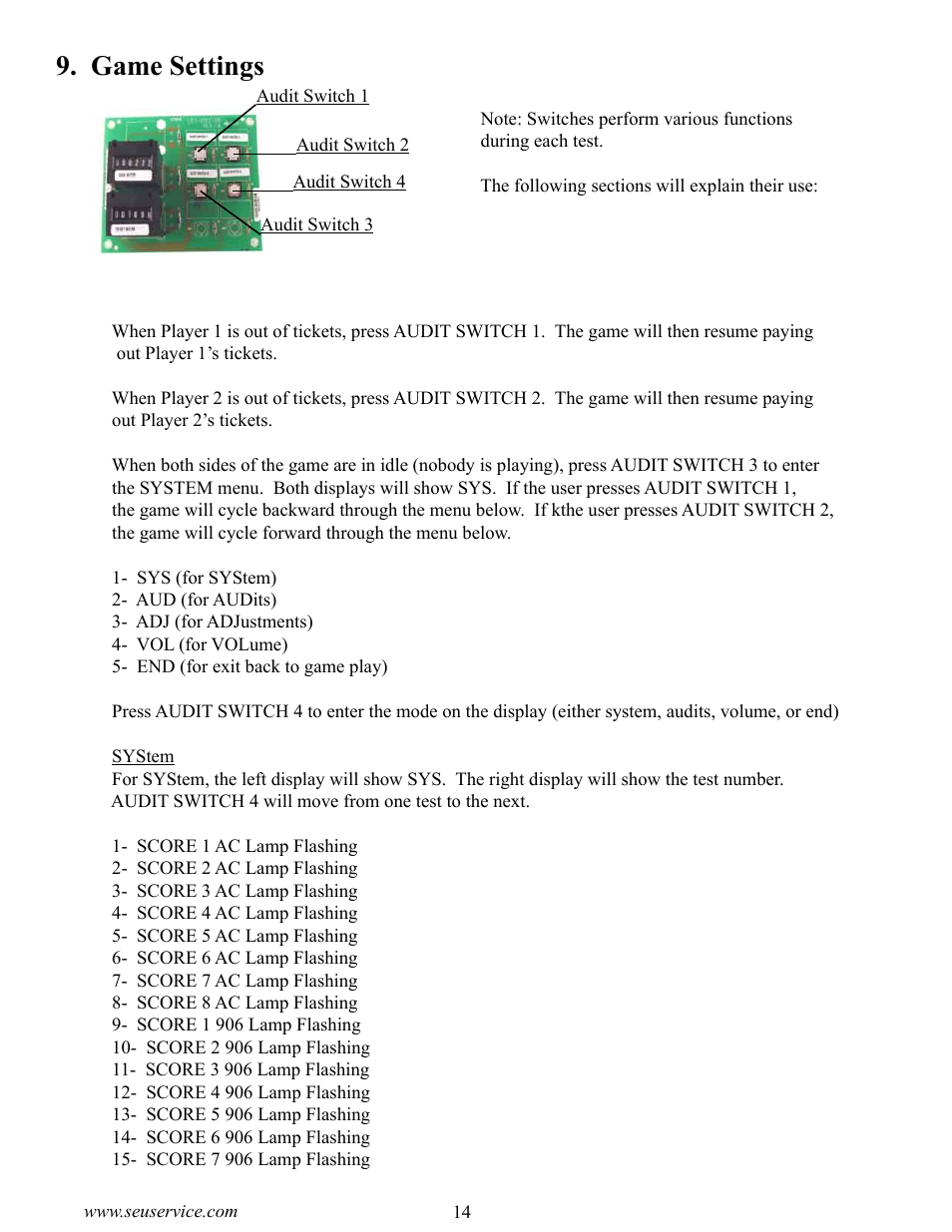 Game settings | Sega CRAZY TAXI 999-1618 User Manual | Page 22 / 46