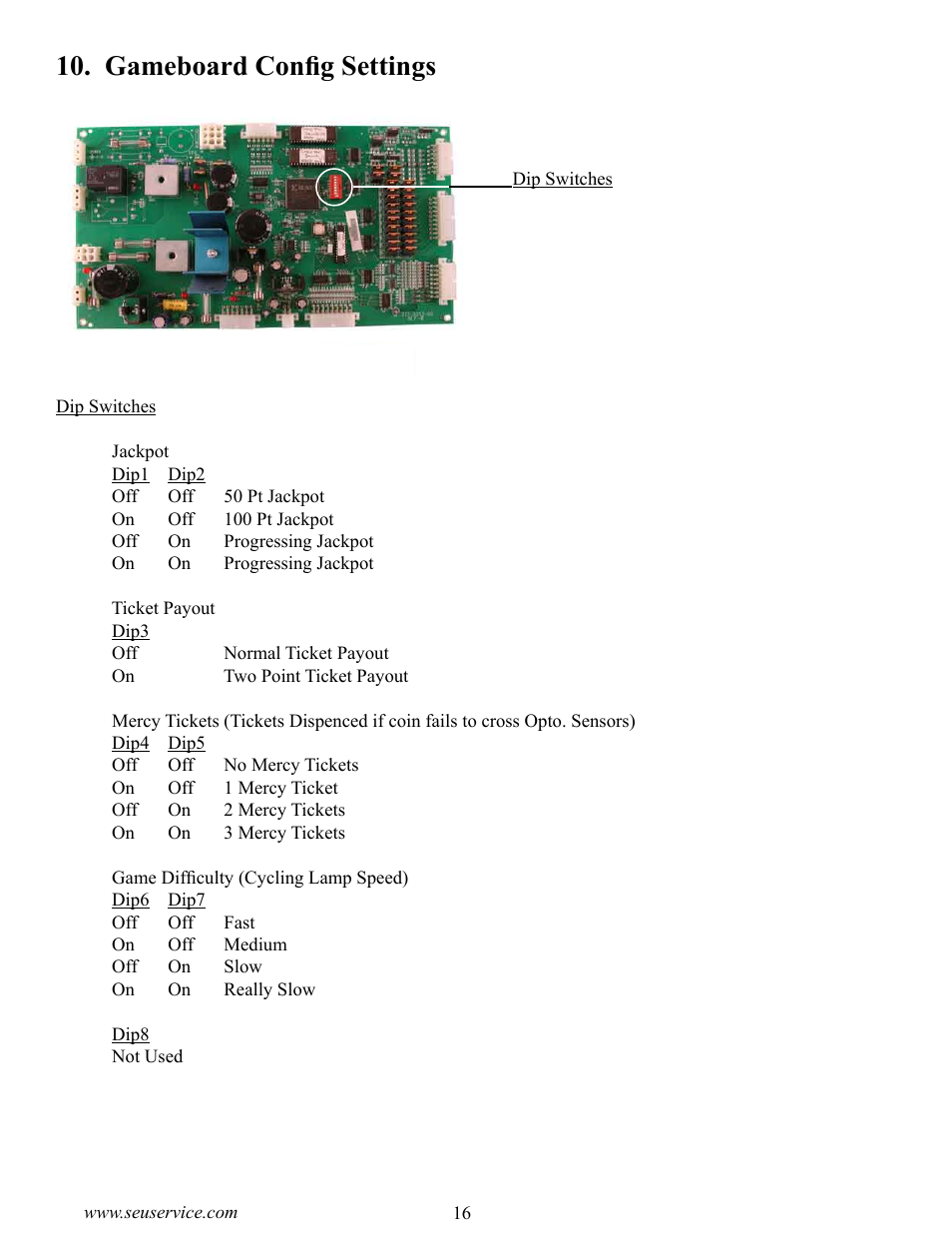 Gameboard config settings | Sega CRAZY TAXI 999-1618 User Manual | Page 24 / 46