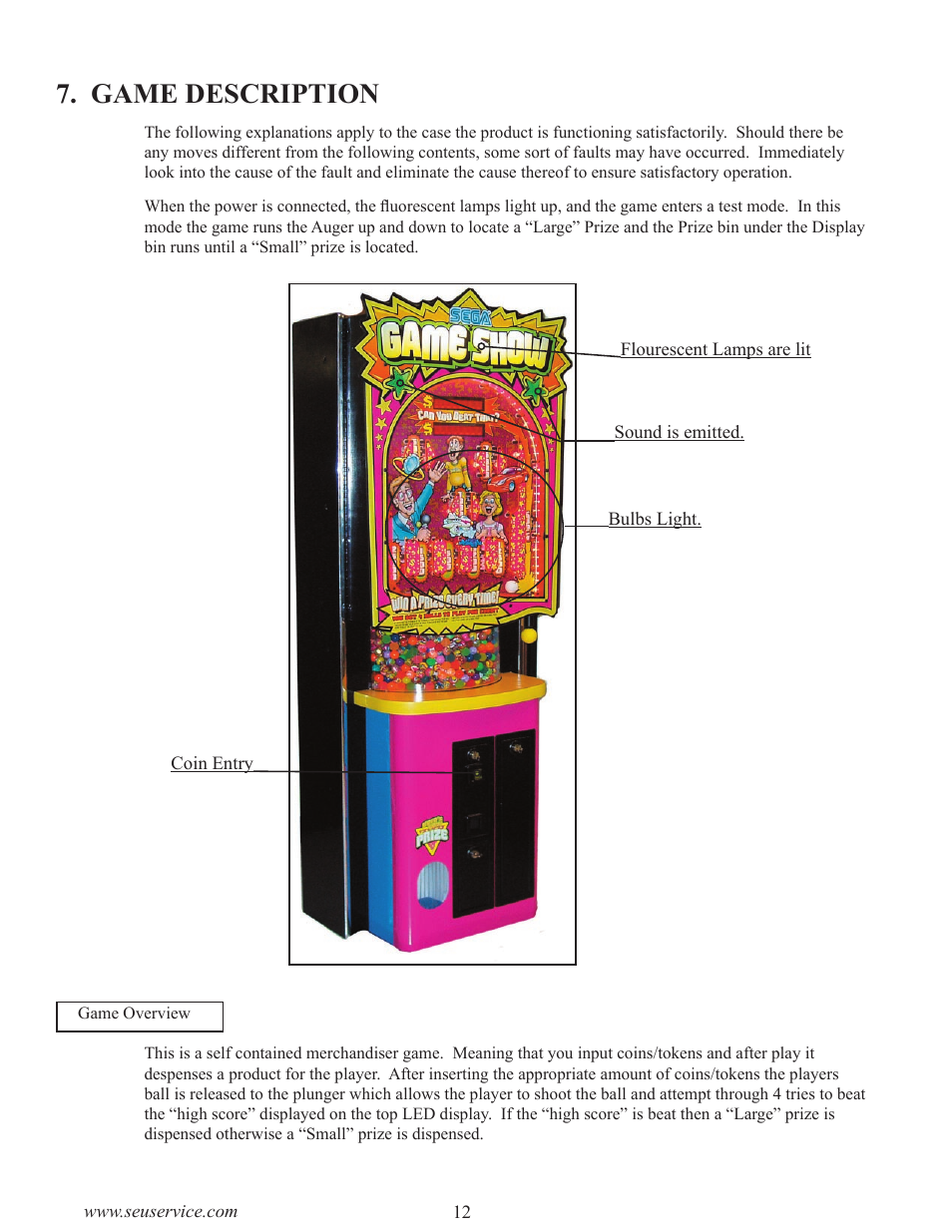 Game description | Sega GAME SHOW User Manual | Page 20 / 34