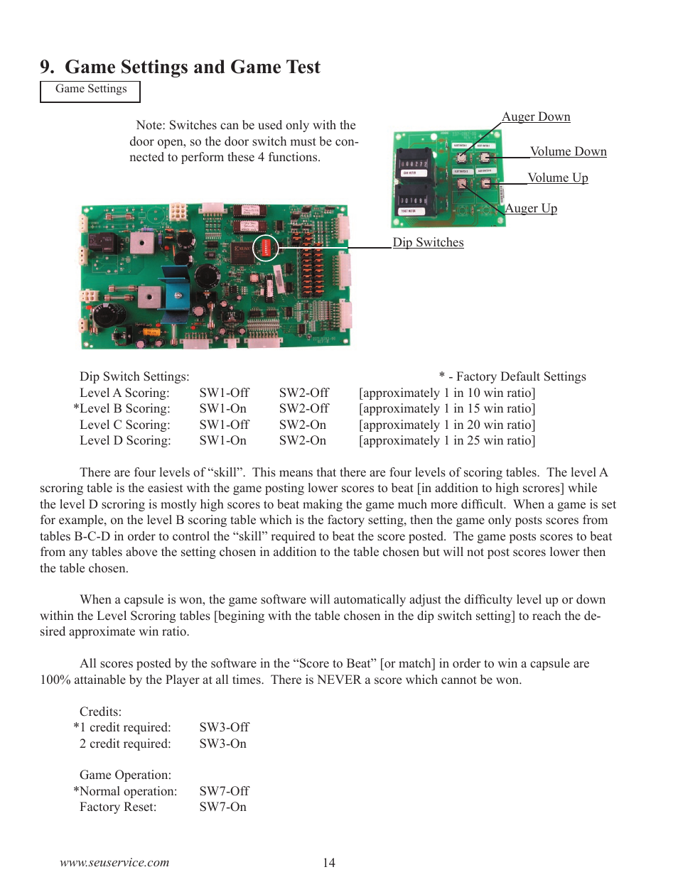 Game settings and game test | Sega GAME SHOW User Manual | Page 22 / 34