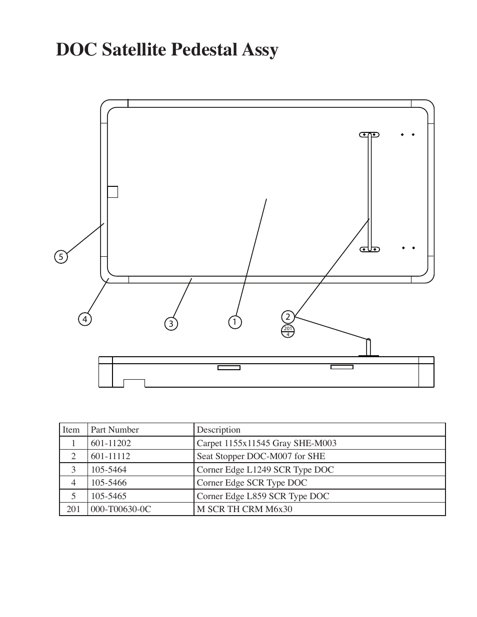 Doc satellite pedestal assy | Sega Satellite TV System User Manual | Page 14 / 14