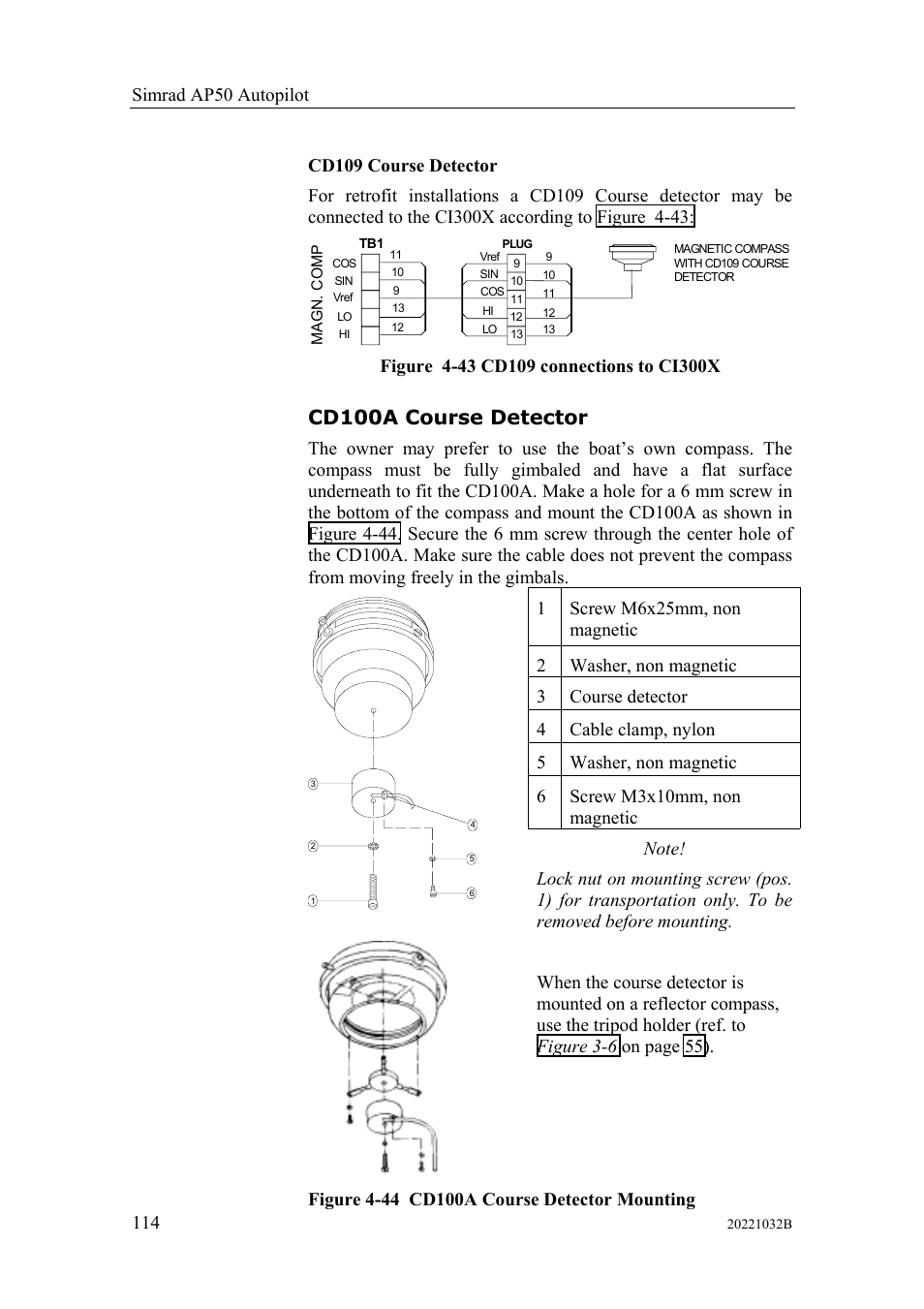 Cd100a course detector | Simrad AUTOPILOT SYSTEM AP50 User Manual | Page 116 / 188