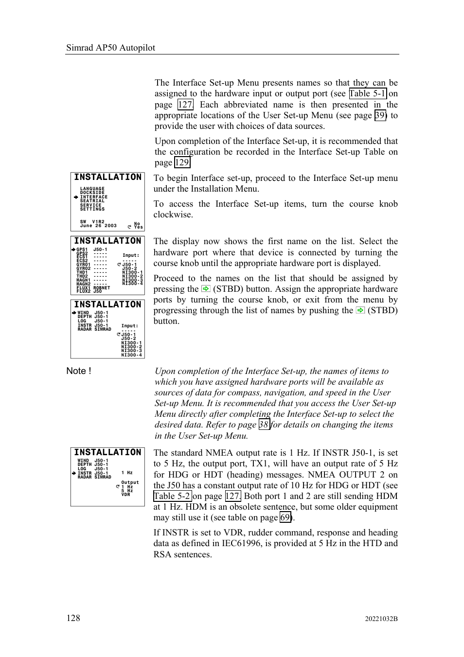 Simrad AUTOPILOT SYSTEM AP50 User Manual | Page 130 / 188