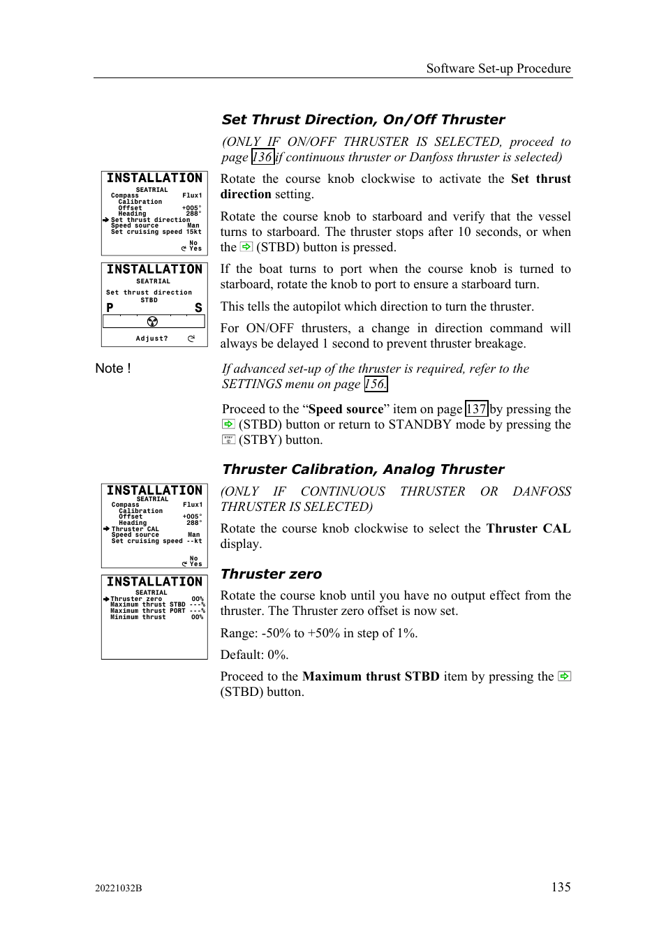 Software set-up procedure | Simrad AUTOPILOT SYSTEM AP50 User Manual | Page 137 / 188