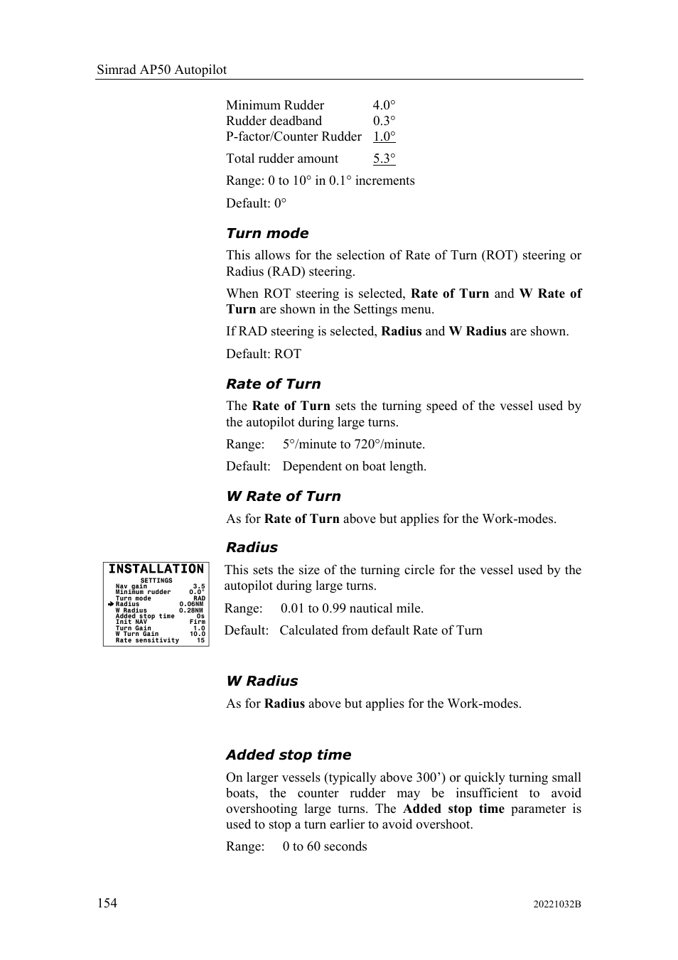 Simrad AUTOPILOT SYSTEM AP50 User Manual | Page 156 / 188