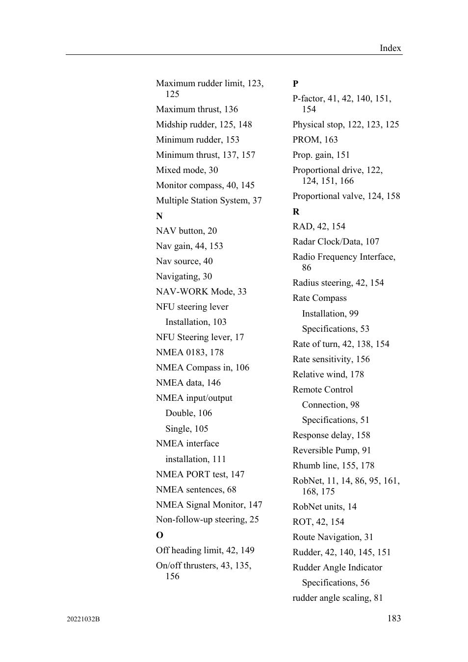 Simrad AUTOPILOT SYSTEM AP50 User Manual | Page 185 / 188