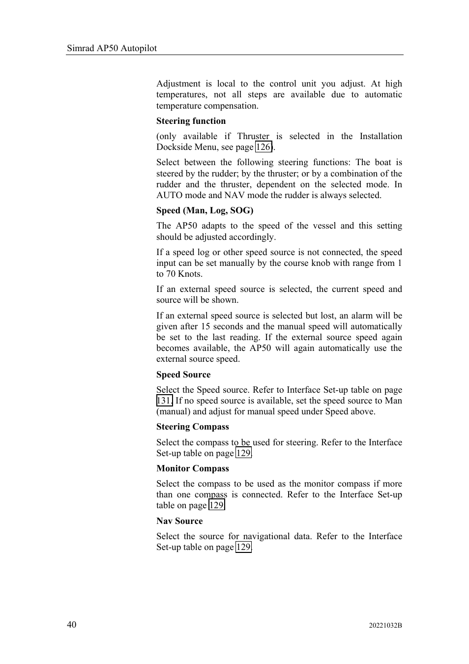 Simrad AUTOPILOT SYSTEM AP50 User Manual | Page 42 / 188