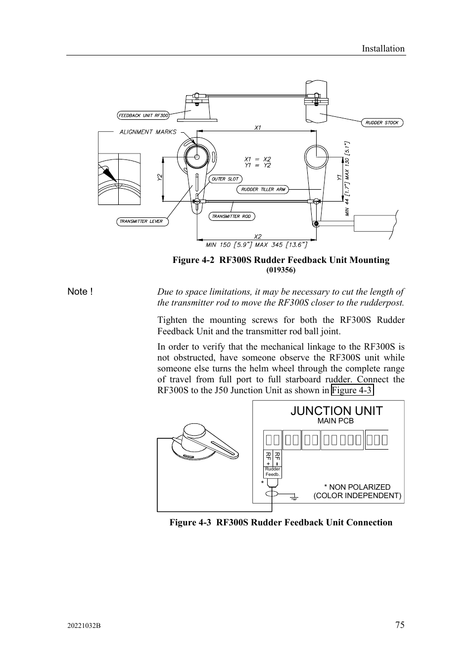 T instructions (as per figure 4-2), Rdance with figure 4-2. the, Junction unit | Simrad AUTOPILOT SYSTEM AP50 User Manual | Page 77 / 188
