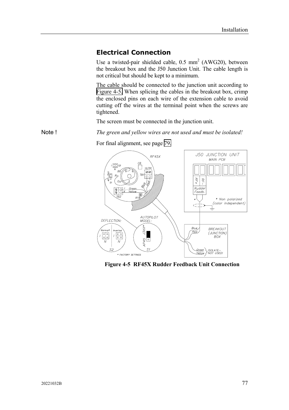 Electrical connection | Simrad AUTOPILOT SYSTEM AP50 User Manual | Page 79 / 188