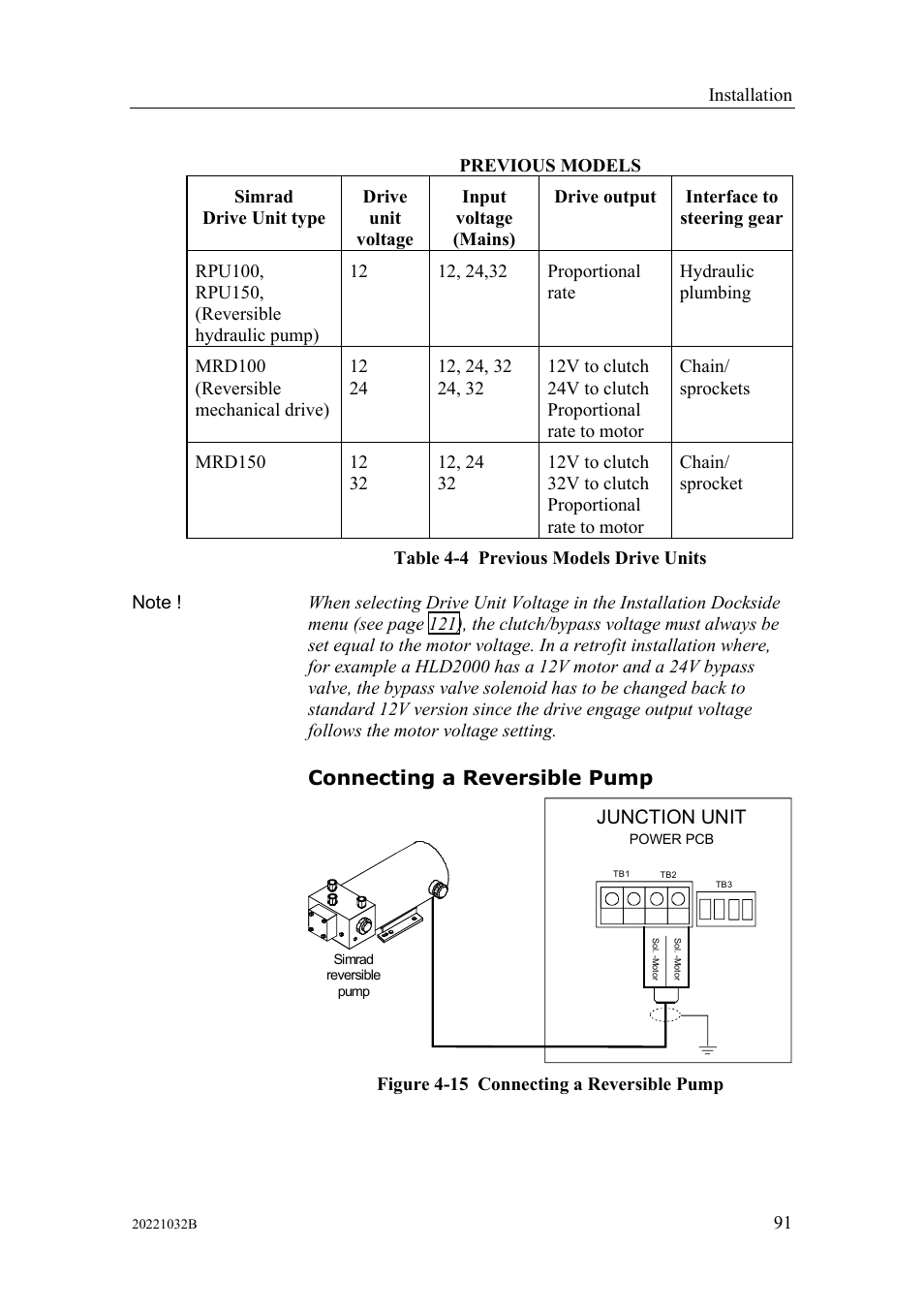 Connecting a reversible pump | Simrad AUTOPILOT SYSTEM AP50 User Manual | Page 93 / 188