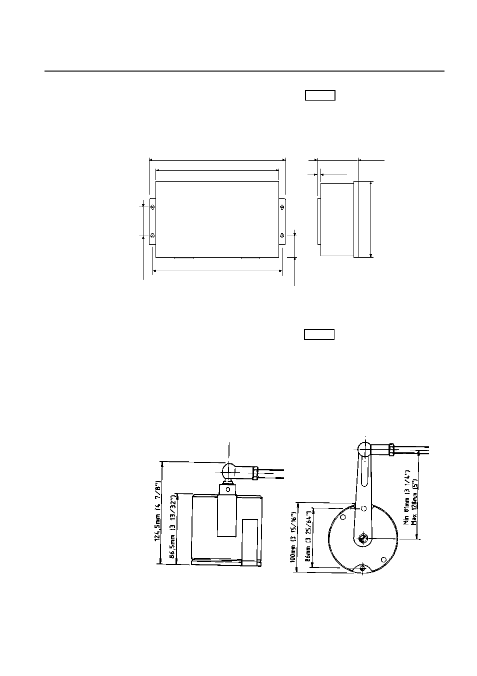 Fi100-40 fluxgate interface, Rf45x rudder feedback unit, 5 fi100-40 f | Luxgate, Nterface, Dimensions, 6 rf45x r, Udder, Eedback | Simrad ROBERTSON AP45 User Manual | Page 43 / 124