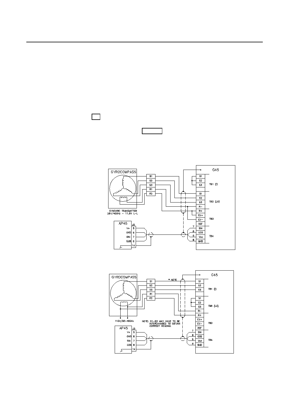 G45 gyro interface unit, G45 gyro interface unit -11, 11 c | Onnection to, Excitated synchro transmitter, 12 c, Onnection to gyro excitated synchro transmitters | Simrad ROBERTSON AP45 User Manual | Page 61 / 124