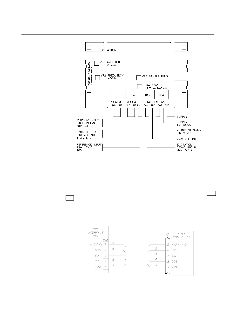 Rgc signal interface unit, Rgc signal interface unit -12, 13 g45 i | Nput, Output, 14 ap45/rgc s, Ignal, Nterface, Iring | Simrad ROBERTSON AP45 User Manual | Page 62 / 124