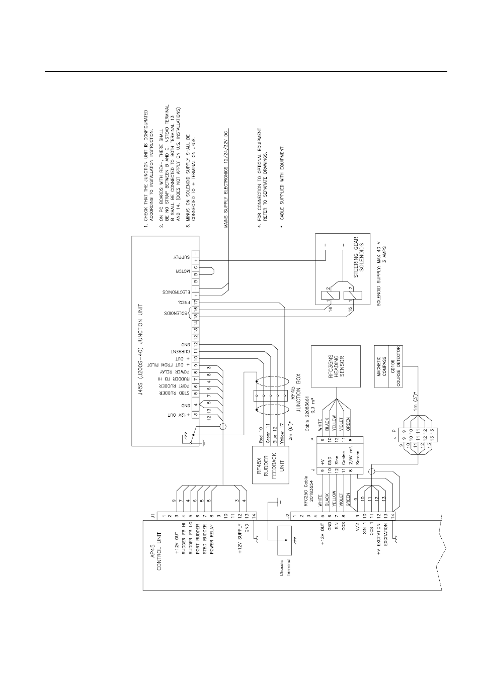 24 ap45 w, Iring diagram, Solenoids with positive common | 015936h)5-23 | Simrad ROBERTSON AP45 User Manual | Page 73 / 124
