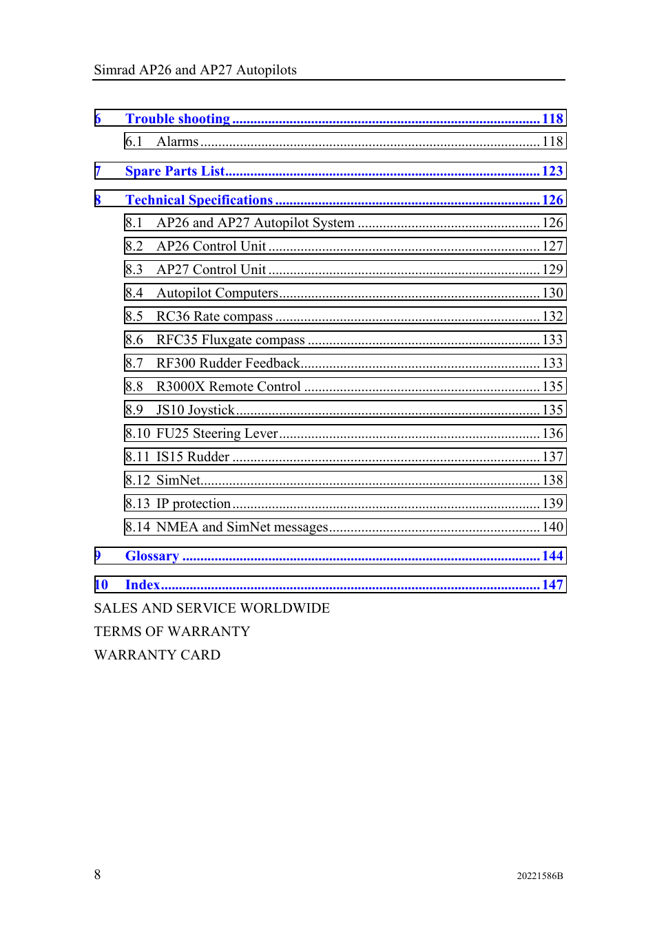 Simrad Autopilot AP26 User Manual | Page 10 / 152