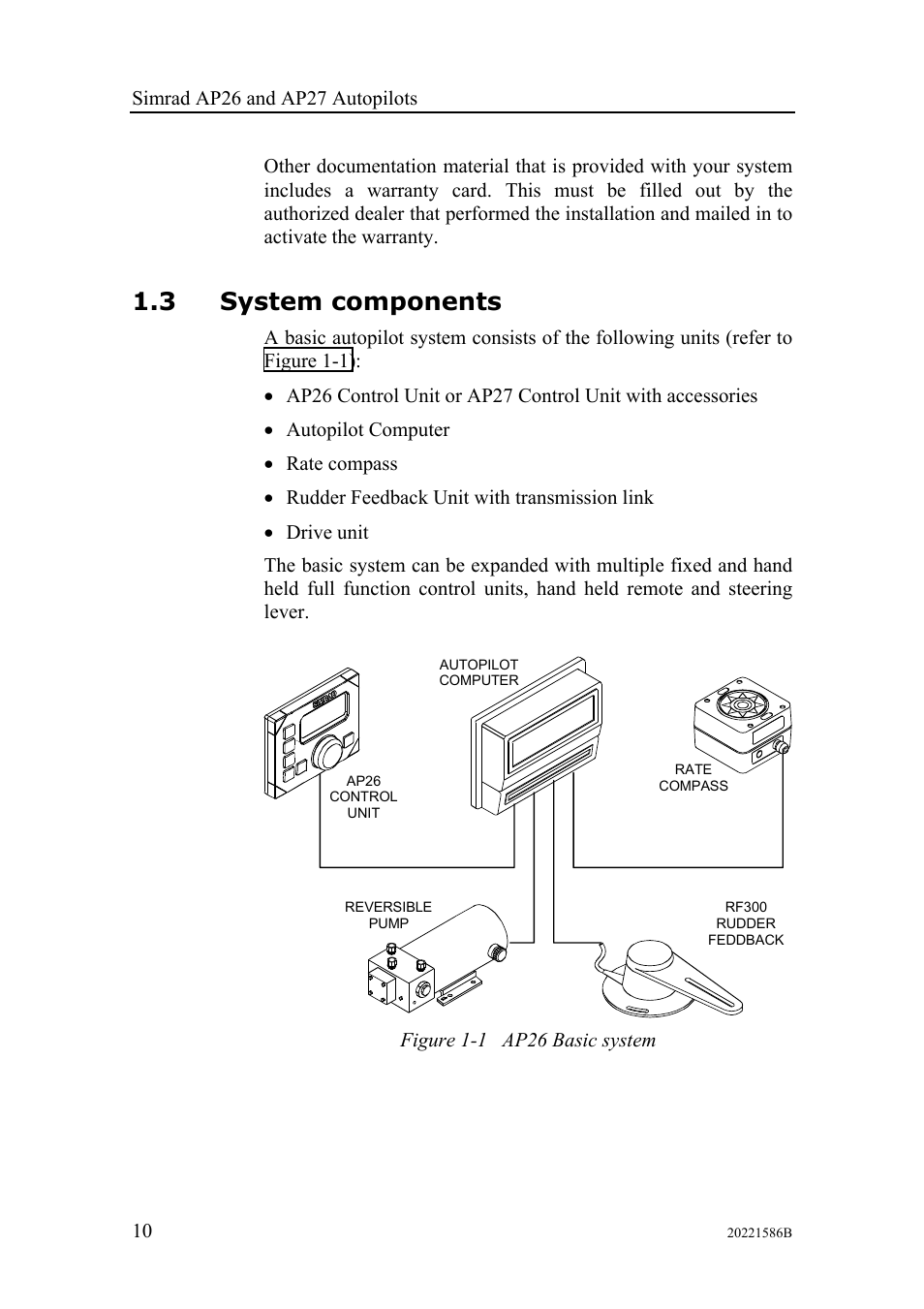 System components, 3 system components | Simrad Autopilot AP26 User Manual | Page 12 / 152