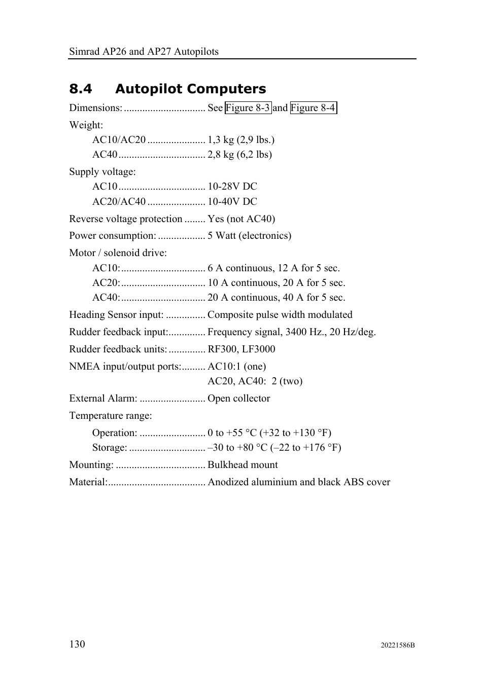 Autopilot computers, 4 autopilot computers | Simrad Autopilot AP26 User Manual | Page 132 / 152