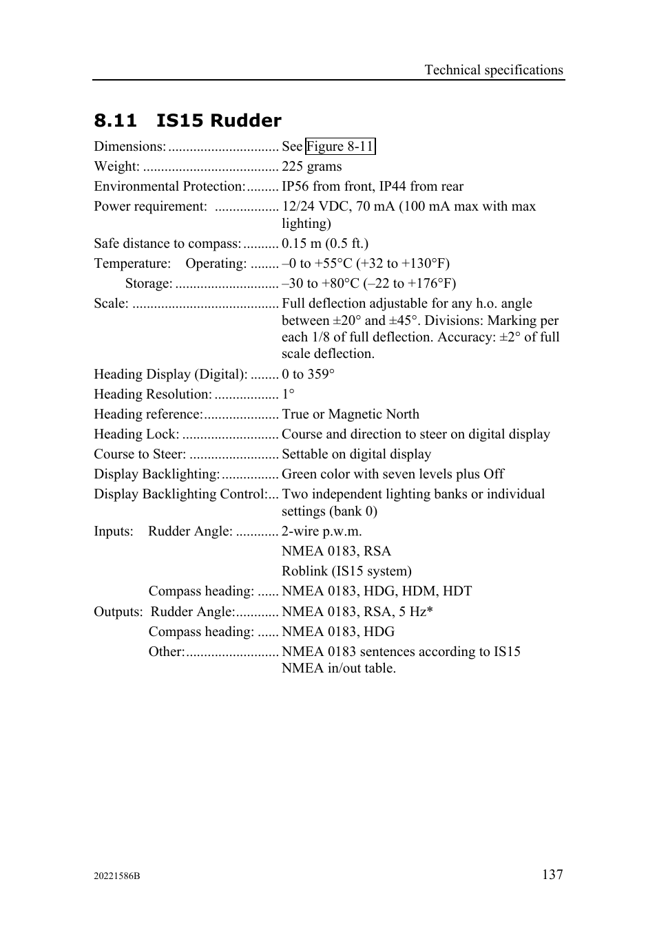 Is15 rudder, 11 is15 rudder | Simrad Autopilot AP26 User Manual | Page 139 / 152