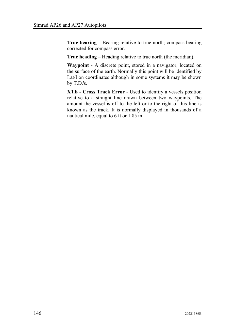 Simrad Autopilot AP26 User Manual | Page 148 / 152
