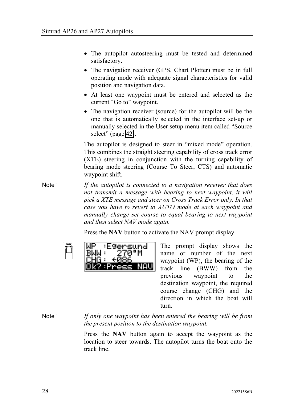 Simrad Autopilot AP26 User Manual | Page 30 / 152