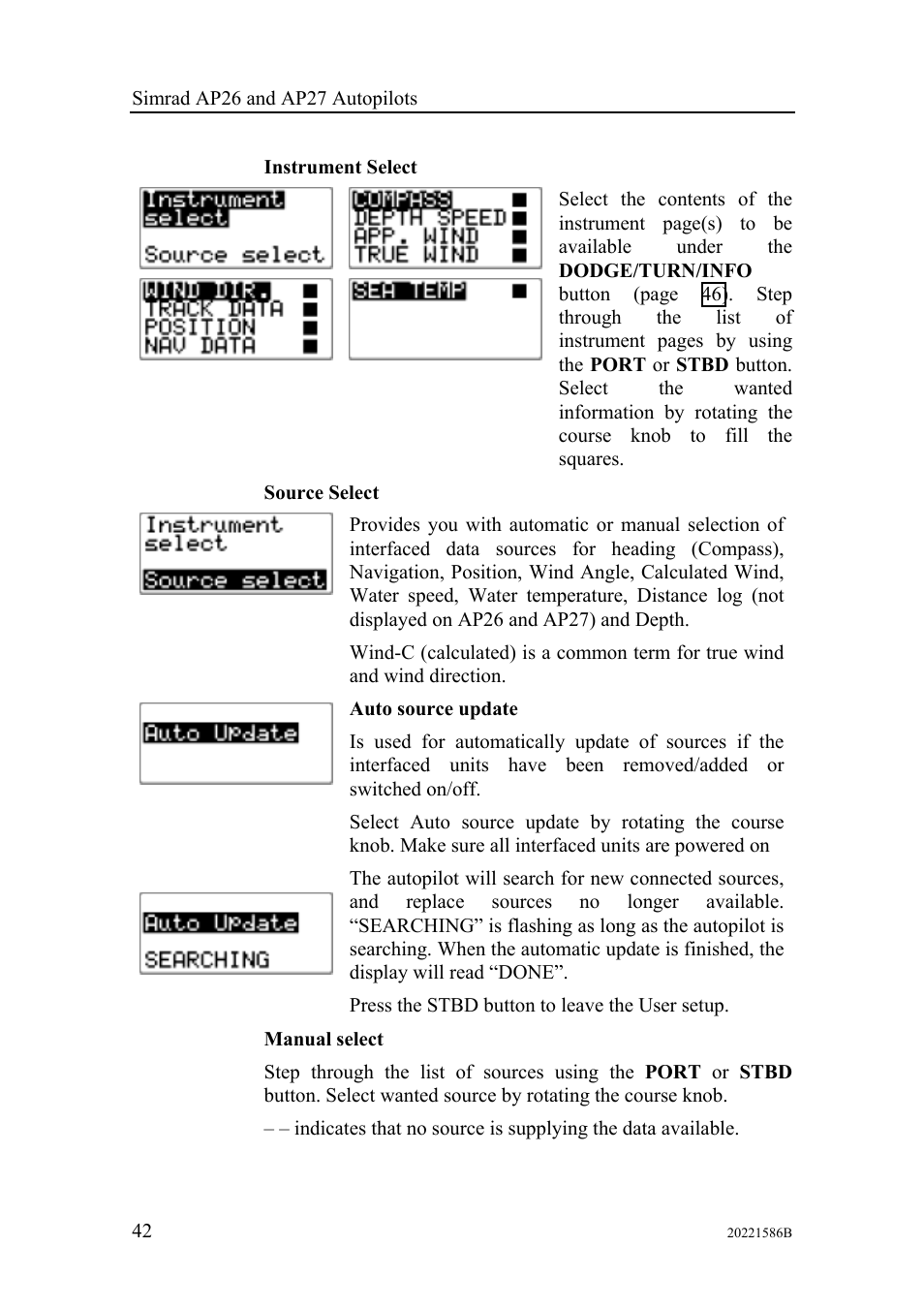 Simrad Autopilot AP26 User Manual | Page 44 / 152