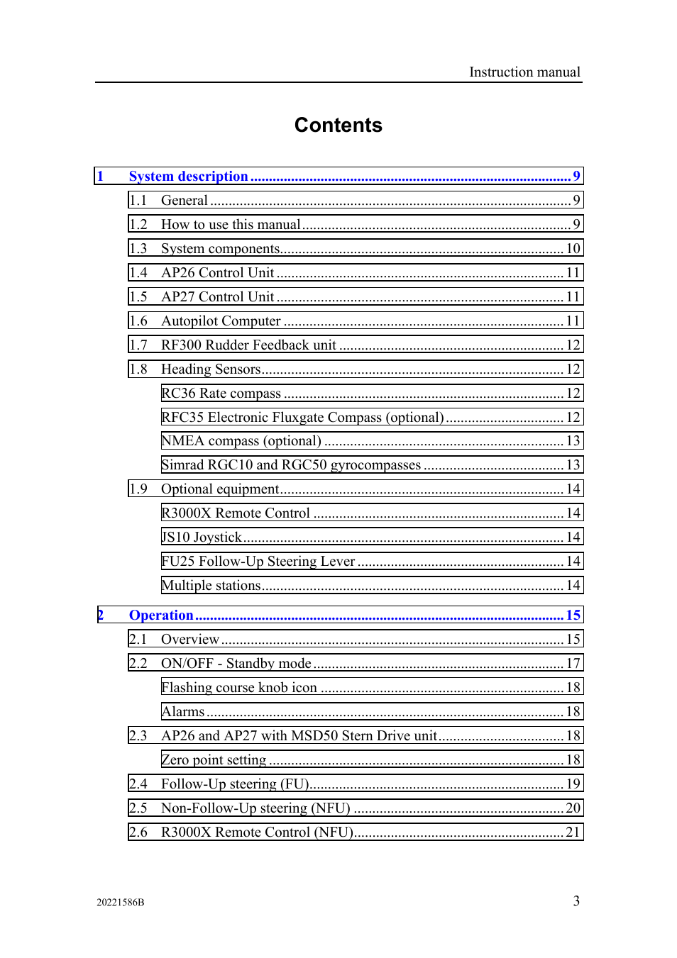Simrad Autopilot AP26 User Manual | Page 5 / 152