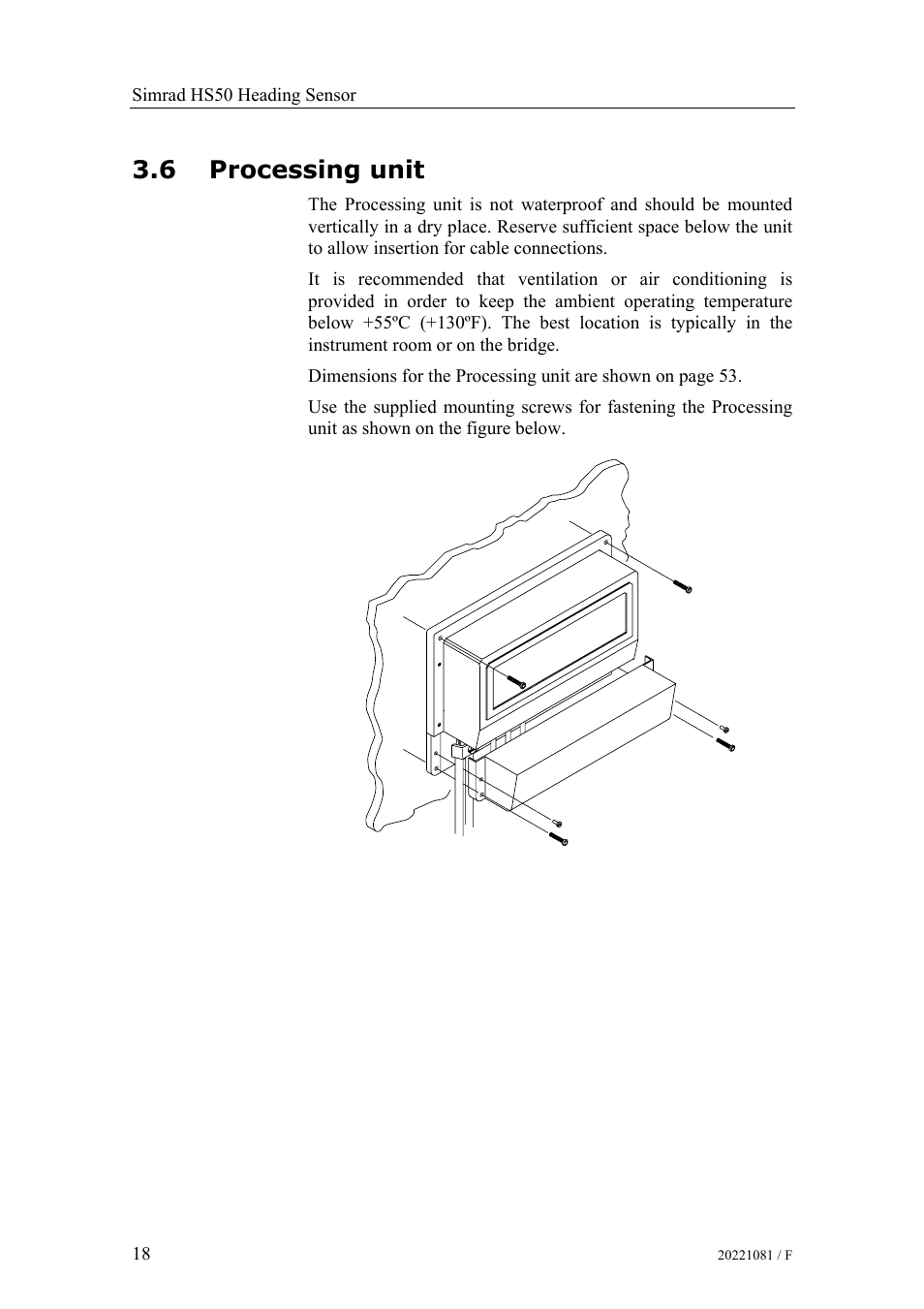 Processing unit, 6 processing unit | Simrad HS50 User Manual | Page 26 / 63
