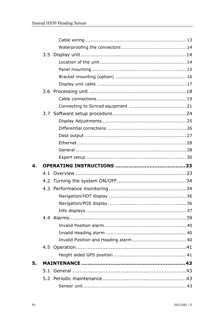 Simrad HS50 User Manual | Page 6 / 63