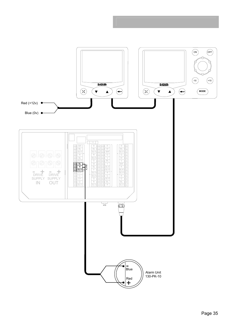H1000 pilot, Description/installation, H1000 and alarm connections | Page 35 | B&G H1000 Autopilot User Manual | Page 36 / 68