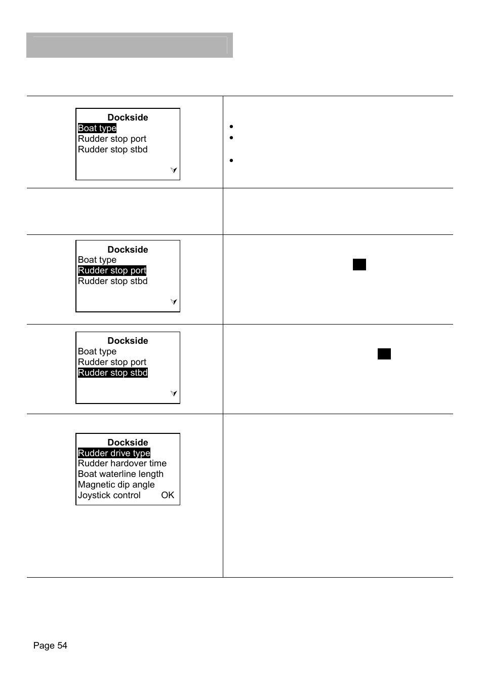 H1000 pilot, Calibration, Dockside calibration | B&G H1000 Autopilot User Manual | Page 55 / 68