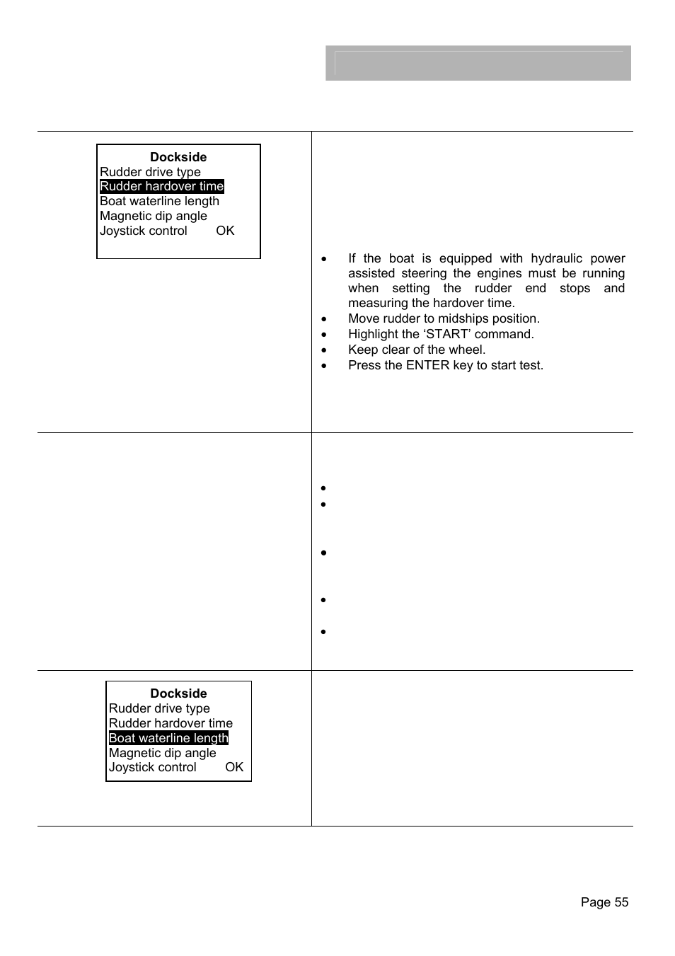 H1000 pilot, Calibration, Dockside calibrations | B&G H1000 Autopilot User Manual | Page 56 / 68